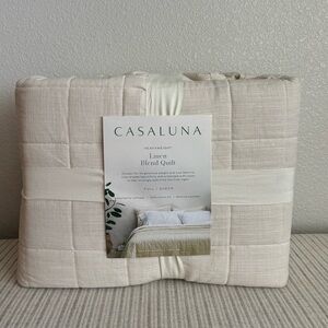 NWT NWT Full/Queen Heavyweight Linen Blend Quilt Natural - Casaluna